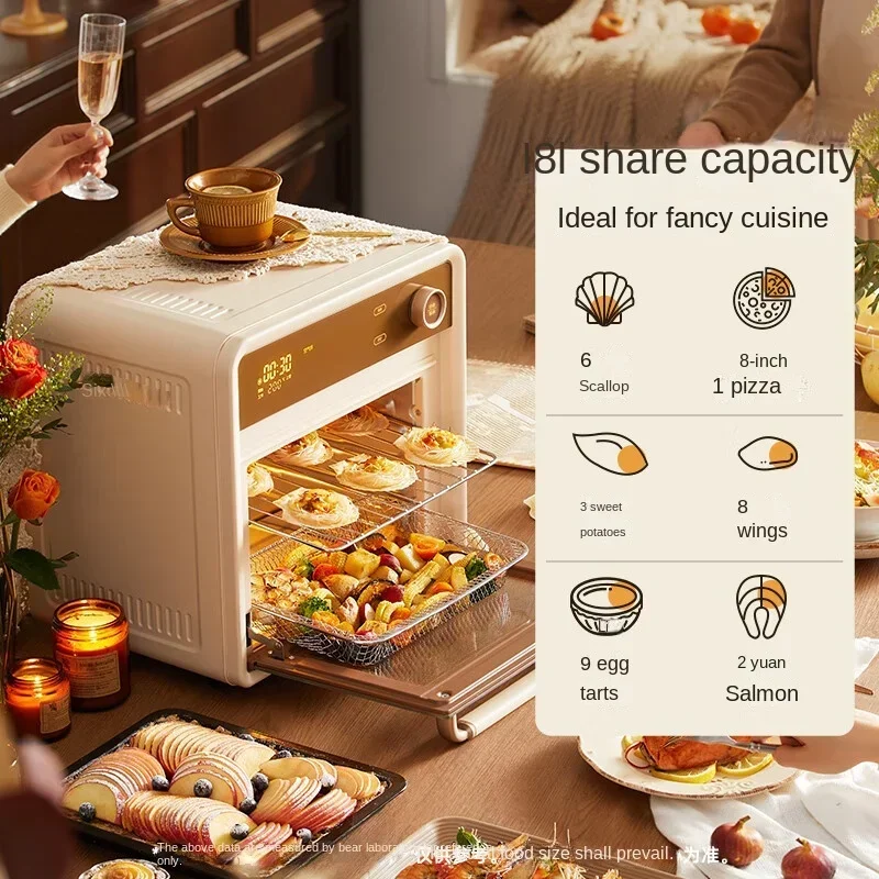 

Air Fryer 18L Machine Household Intelligent Electric Oven Visualized Up and Down Independent Temperature Control Electric Oven