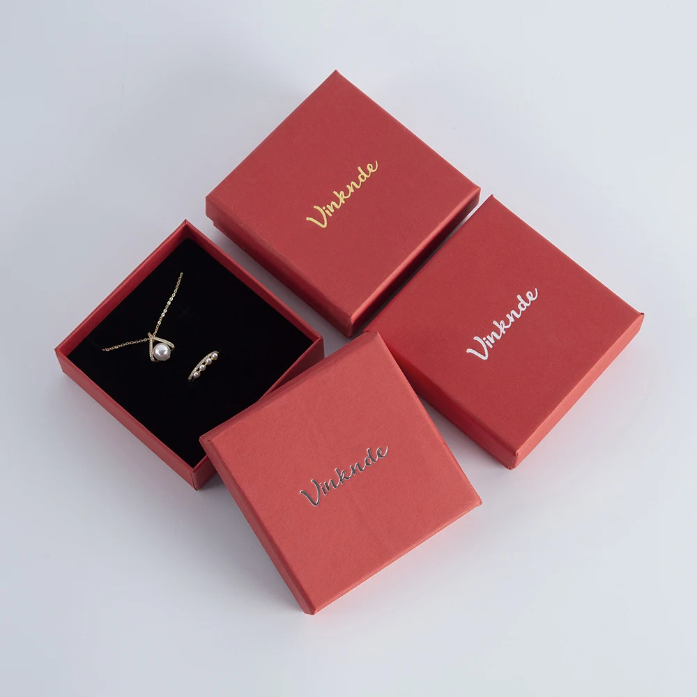 Personalized Logo Jewelry Paper Box White Black Kraft Cardboard Boxes Ring Earrings Bracelet Pendant Packaging Case Wedding Gift - Image 4