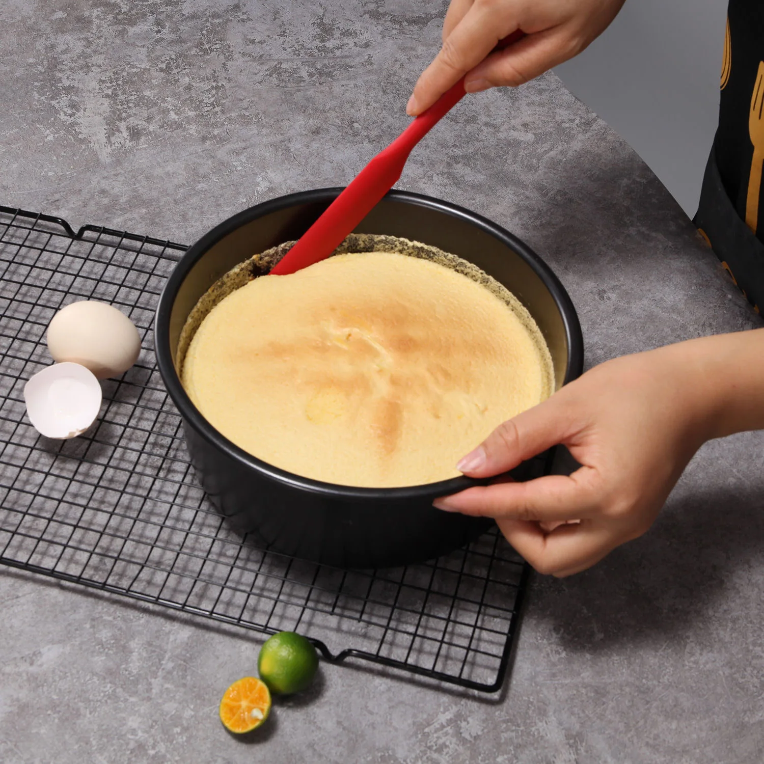 1 peça-espátula de silicone resistente ao calor, misturador de creme de bolo de alça longa, raspador de massa de cozimento, ferramenta de doces, acessórios de cozinha