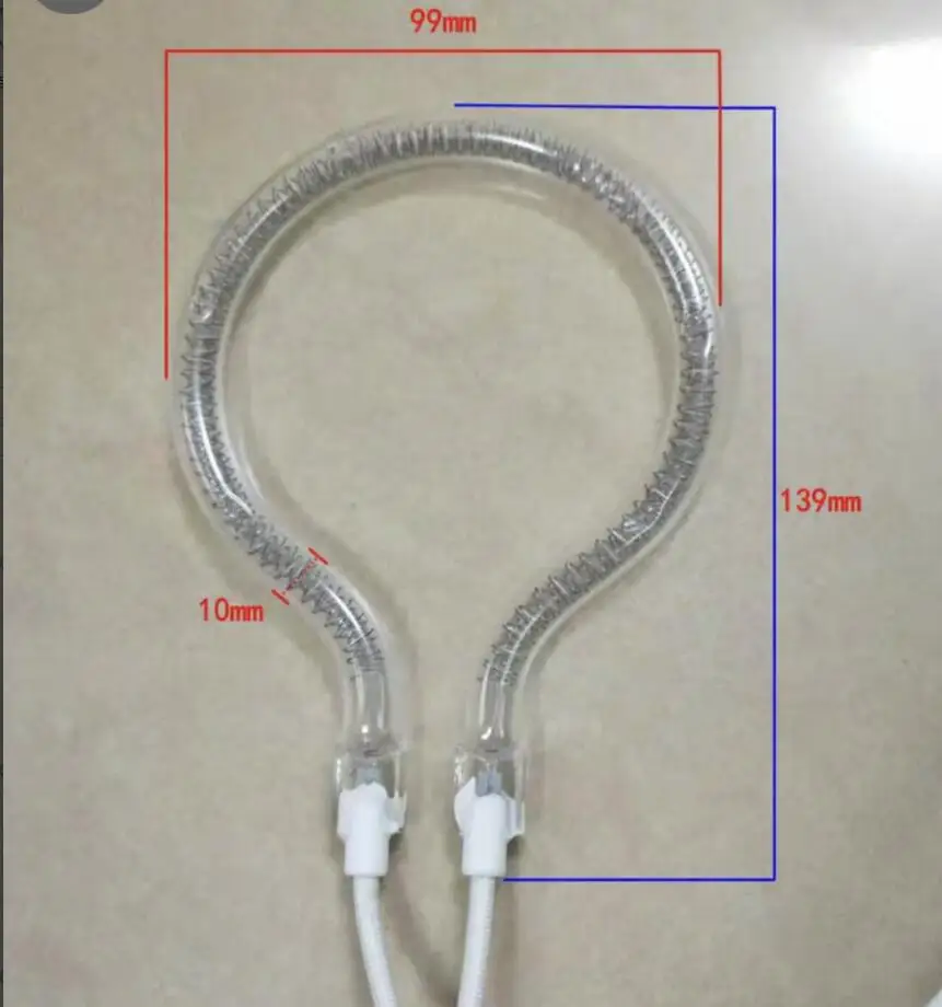 Electric Heater Parts Halogen Heating Tube Racquet Or Bat Shape 220V 700W