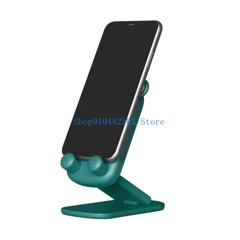 

L4MD зеленый/коричневый/желтый регулируемый угол обзора складной милый держатель для мобильного телефона для хранения ленивый