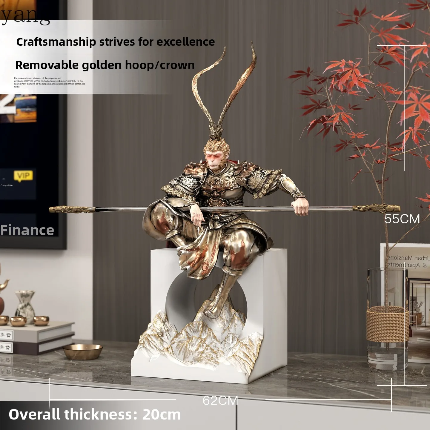 LMM fight to defeat Buddha Sun Wukong ornament Zen handicrafts Qitian Dasheng living room entrance decoration