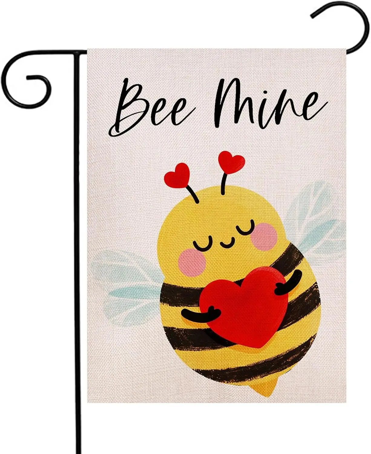 Valentines Day Bee Mine Garden Flag 12.5x18 Inch Double Sided, Love Anniversary Party Yard Outdoor Decoration UUL EEZ