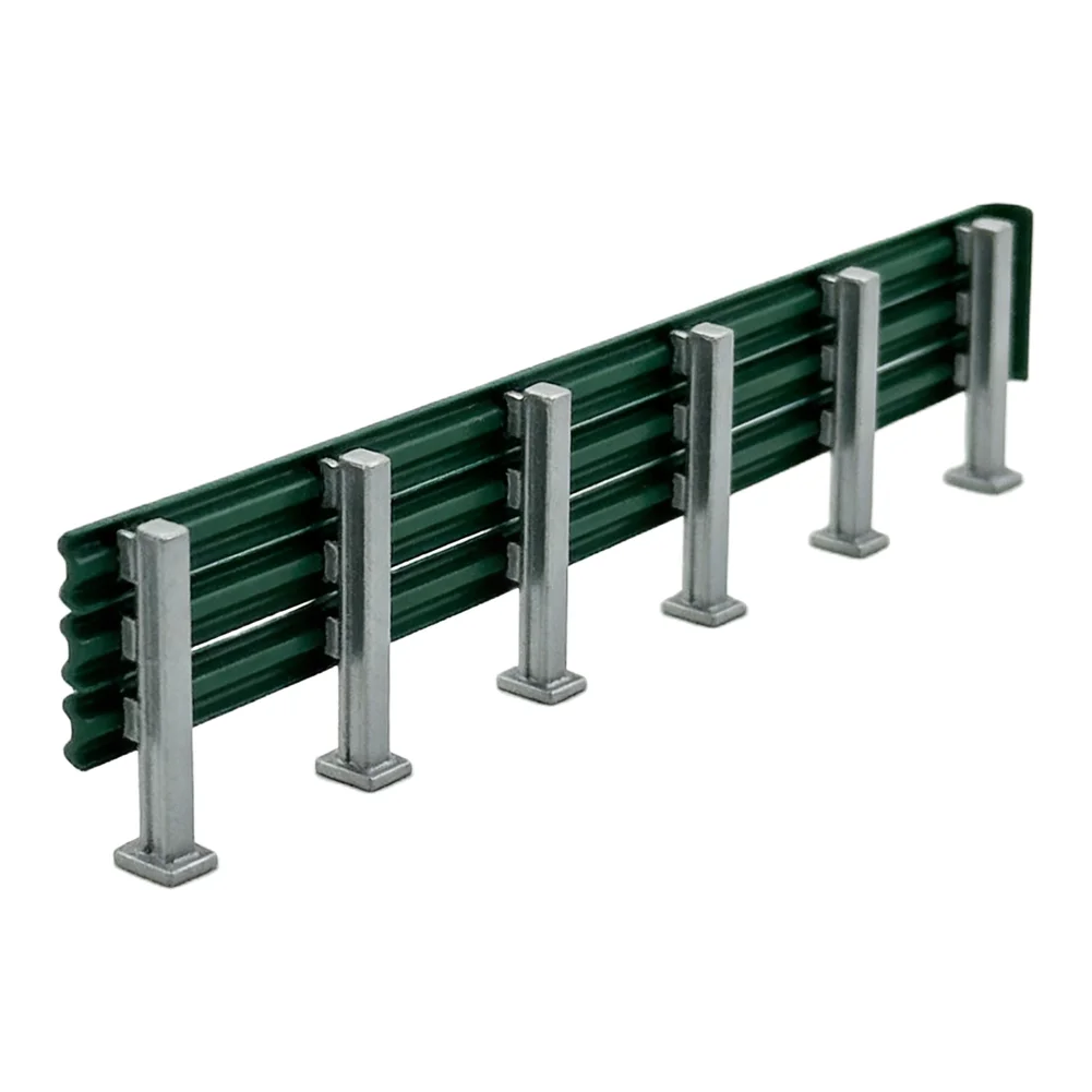 HO OO Scale Road Guardrail for Model For Railway Garden Diorama Building ABS 1/87 Size 20.3x1.8cm 1/64 Size 20.3x2.5cm