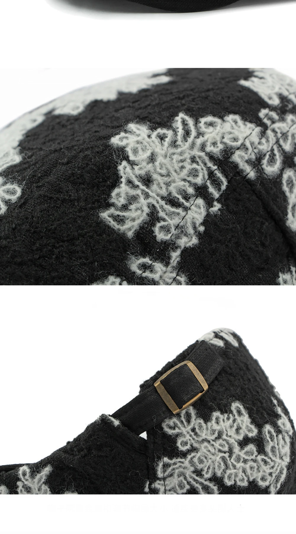 HT4609 Baskenmützen für Männer und Frauen Vintage Blumenmuster Künstler Maler Baskenmütze Unisex Verstellbare Ivy Flachmütze Herbst Winter Strick-Baskenmütze – Detail 14