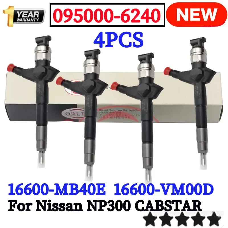 

4PCS 095000-6240 16600-MB40E 16600-VM00D 0950006240 095000-6243 Original Fuel Injector For DENSO Nissan NP300 CABSTAR