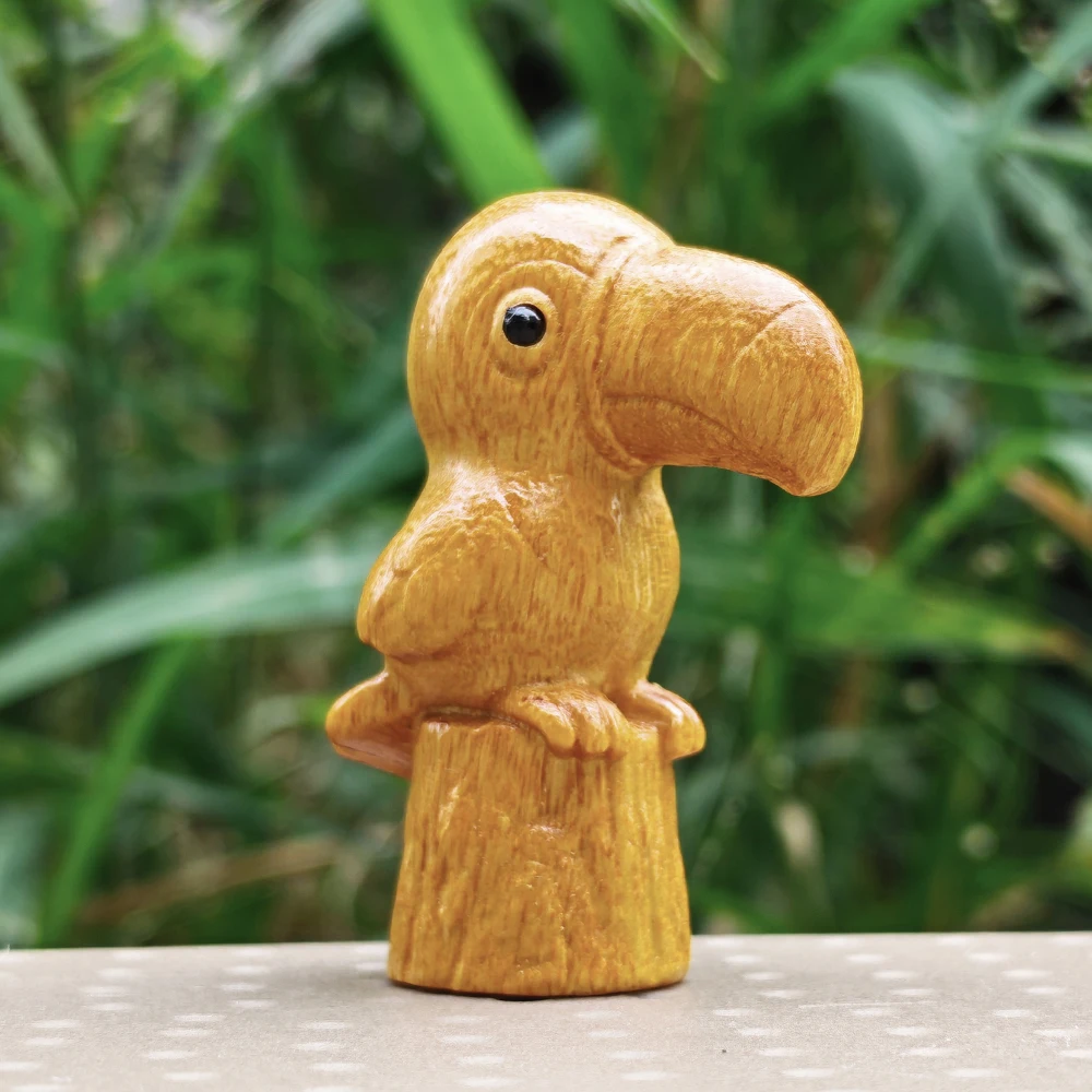 Hand-Carved Wooden Helmeted Rhinoceros Bird Figurine, Modern Style, Minimalist Style, Suitable for Interior Decoration, New Year Gifts, Party Decorations, Birthday Gifts, Men's Gifts, Holiday Decorations, Living Room Decor