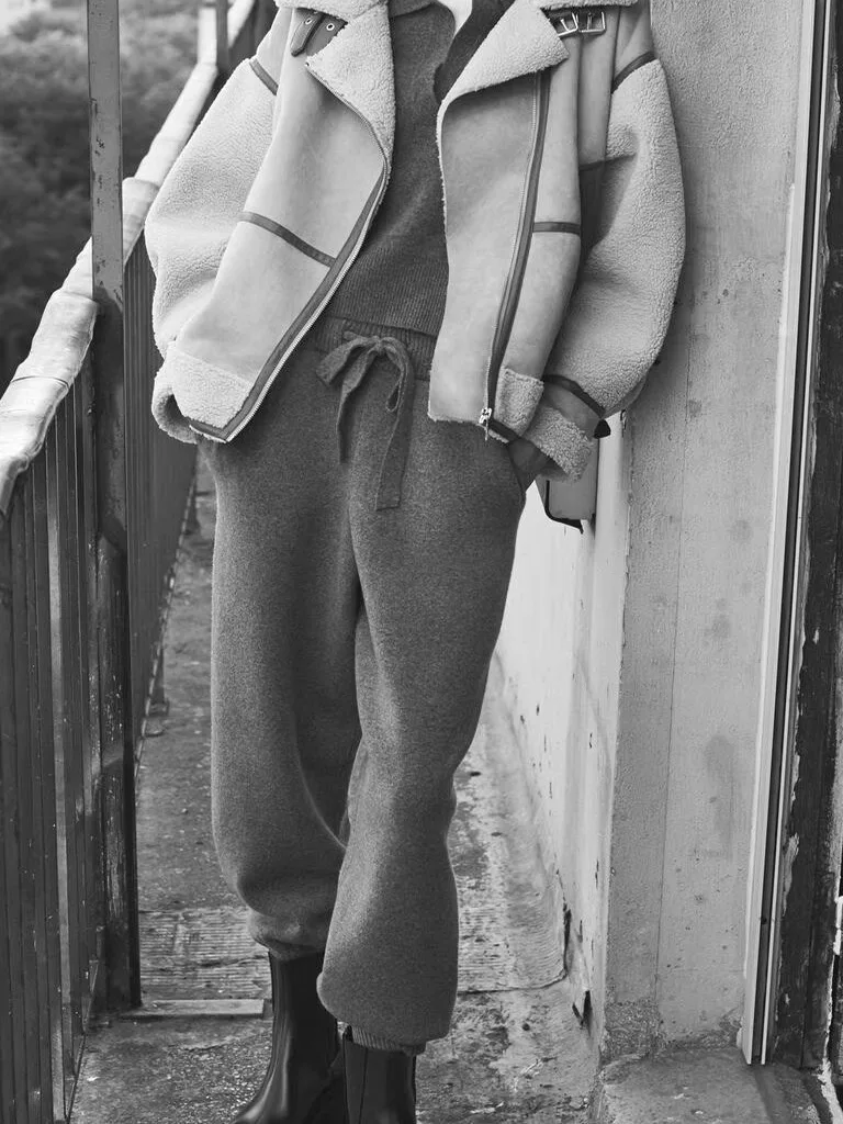 Automne hiver femmes motard Sle ample fourrure et cuir Jaet eepskin Patchwork manteau Polyester Long Sve fermeture à glissière