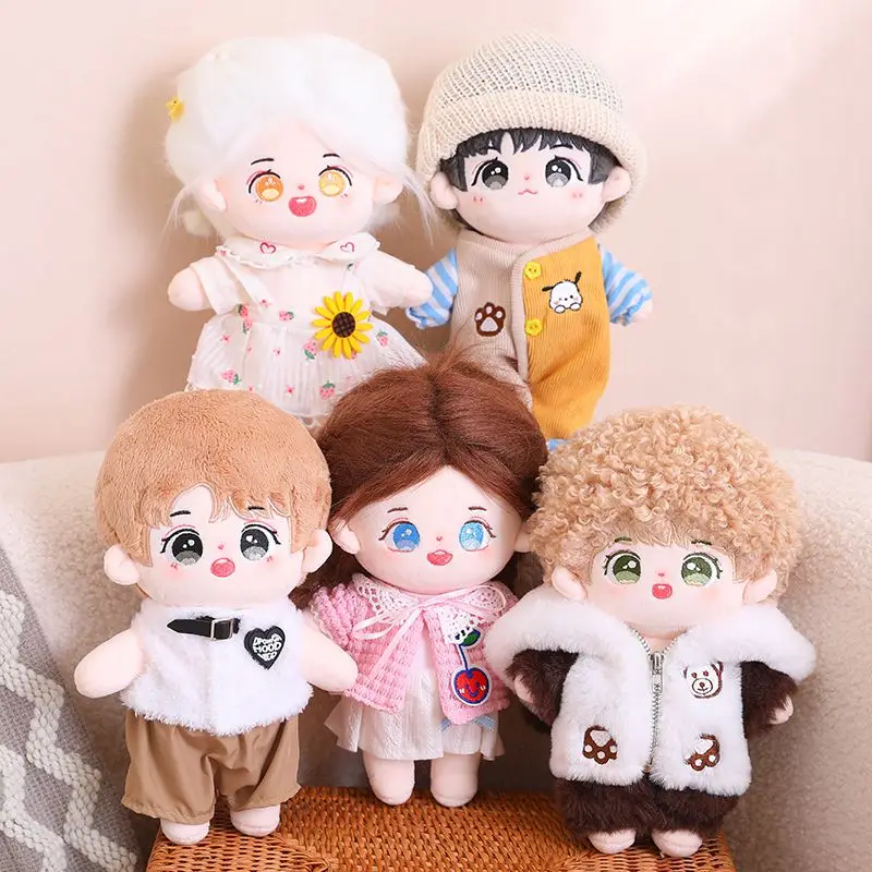 24cm Kawaii 8 Styles New Idol Doll With Clothes Cotton Doll Birthday Christmas Gift Hair DIY High Quality Fans Collection