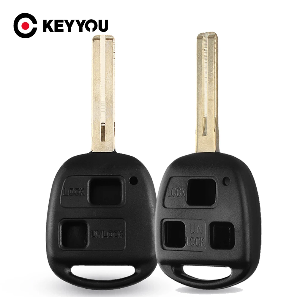 

KEYYOU 2x 3 Buttons Remote Fob Case Car Key Shell Fob For Lexus RX300 ES300 New Arrival