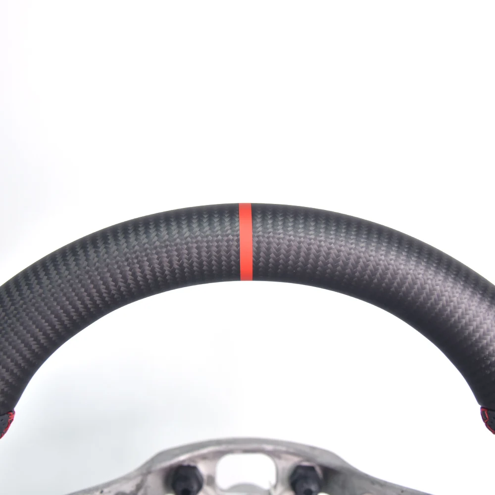 Suitable for Porsche 911 Modified Forged Carbon Fiber Steering Wheel Assembly Suede Perforated Leather Customized Upgrade