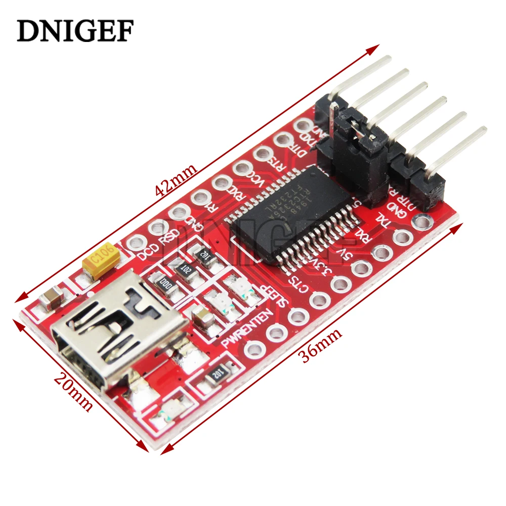 10PCS FTDI FT232RL USB zu TTL Seriell Konverter Adapter Modul 5V und 3,3V Für Arduino