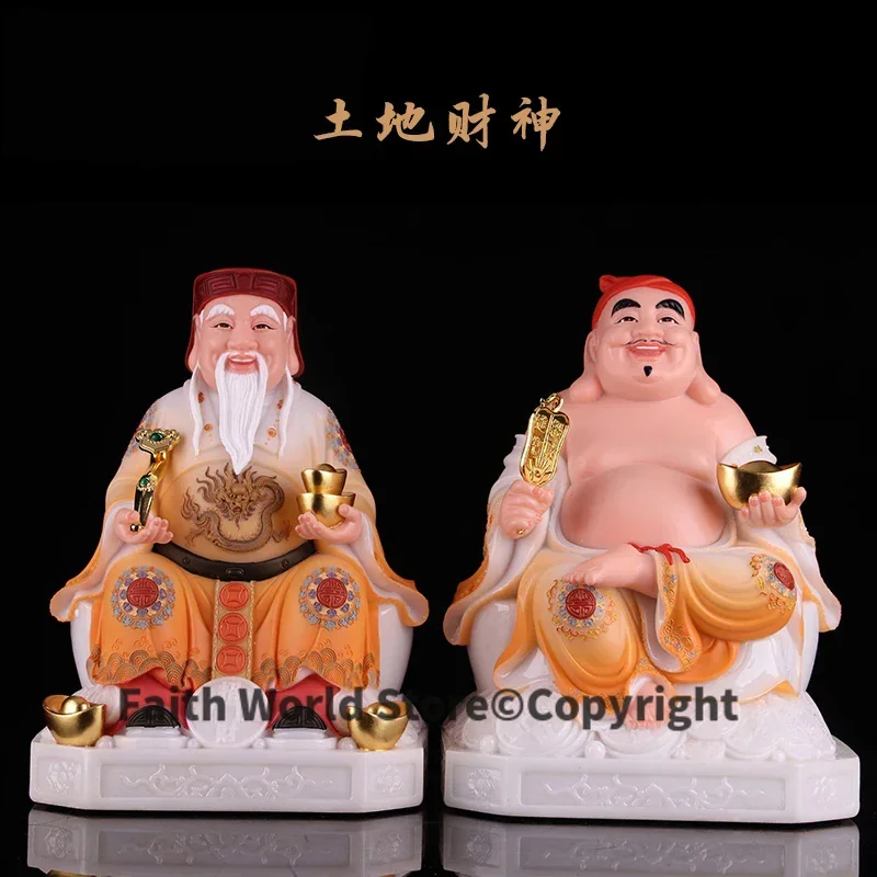 A PAIR Asia High grade BUDDHA statue HOME Shrine Patron saint Ornamental God Vietnam DaBO Gong TU DI GONG Wealth GOD BUDDHA