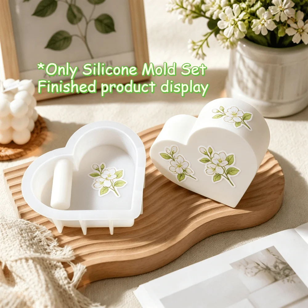 Heart-Shaped Flower Arrangement Base Silicone Mold, DIY Crystal, Resin, Plaster Ornaments, Heart-Shaped Flower Vase Ornaments, Home Decoration Ornaments, Wedding Decoration Ornaments, Birthday Gifts