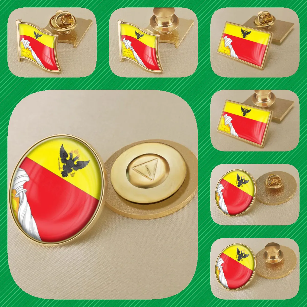 Coat of Arms of Voronezh Oblast of Russian Federation Flag Lapel Pins Broochs Badges