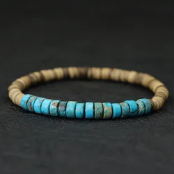 Noter Natural Wooden Bracelet Unisex Grade A Emperor Stone Braclet Coconut Bead Braslet Meditation Yoga Jewelry Accessories