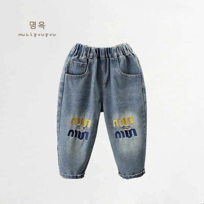 New Kids Boys Clothes Jeans Pants Children Wears Denim Clothing Infant Baby Trousers Bottoms 4 5 6 7 8 9 10 11 12Years