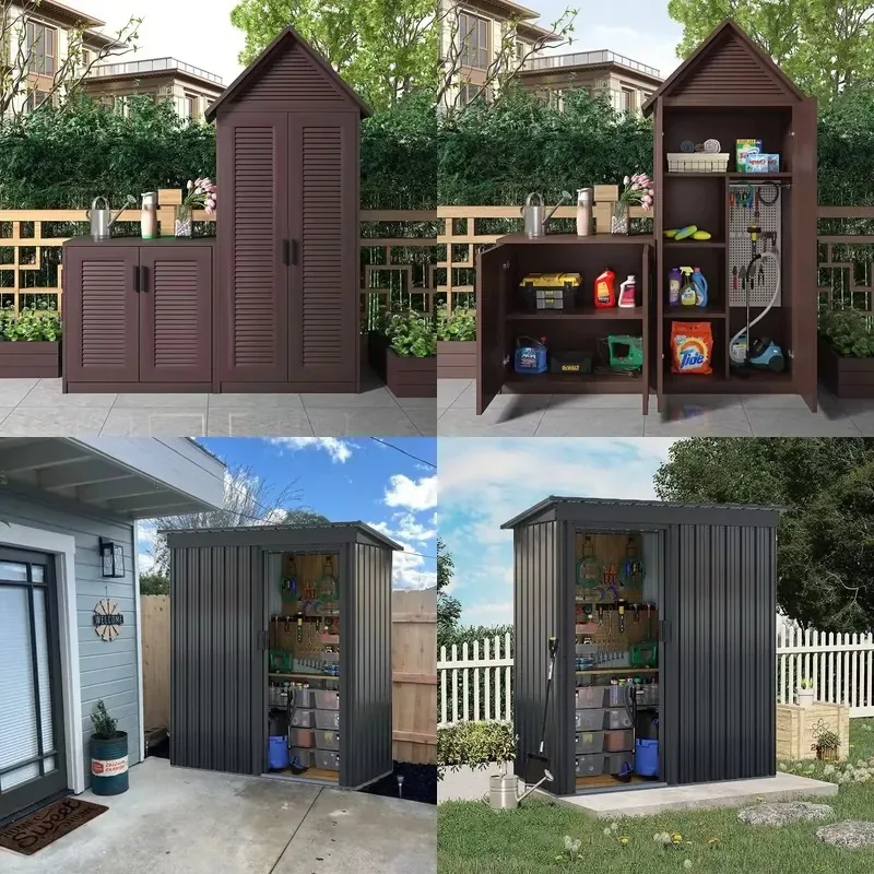 Outdoor Aluminum Garden Storage Locker Weatherproof for Tools and Essentials