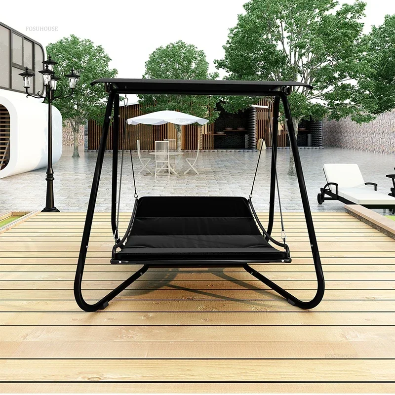 #Outdoor Hammocks Courtyard Iron Swings Home Garden Terrace Leisure Swing Outdoor Camping Sunshade Hammock Outdoor Furniture C C