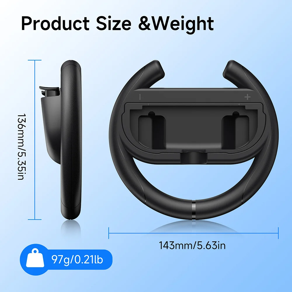 عجلات توجيه EasySMX مكونة من قطعتين لجهاز Nintendo Switch2 & Switch1، عجلات سباق لـ Mario Kart World، ملحقات ألعاب السباق NS 2