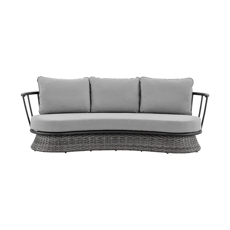 Outdoor Patio Garden Sofa Set,Aluminum Frame PE Rattan Woven With Cushion for Poolside Garden Backyard Deck