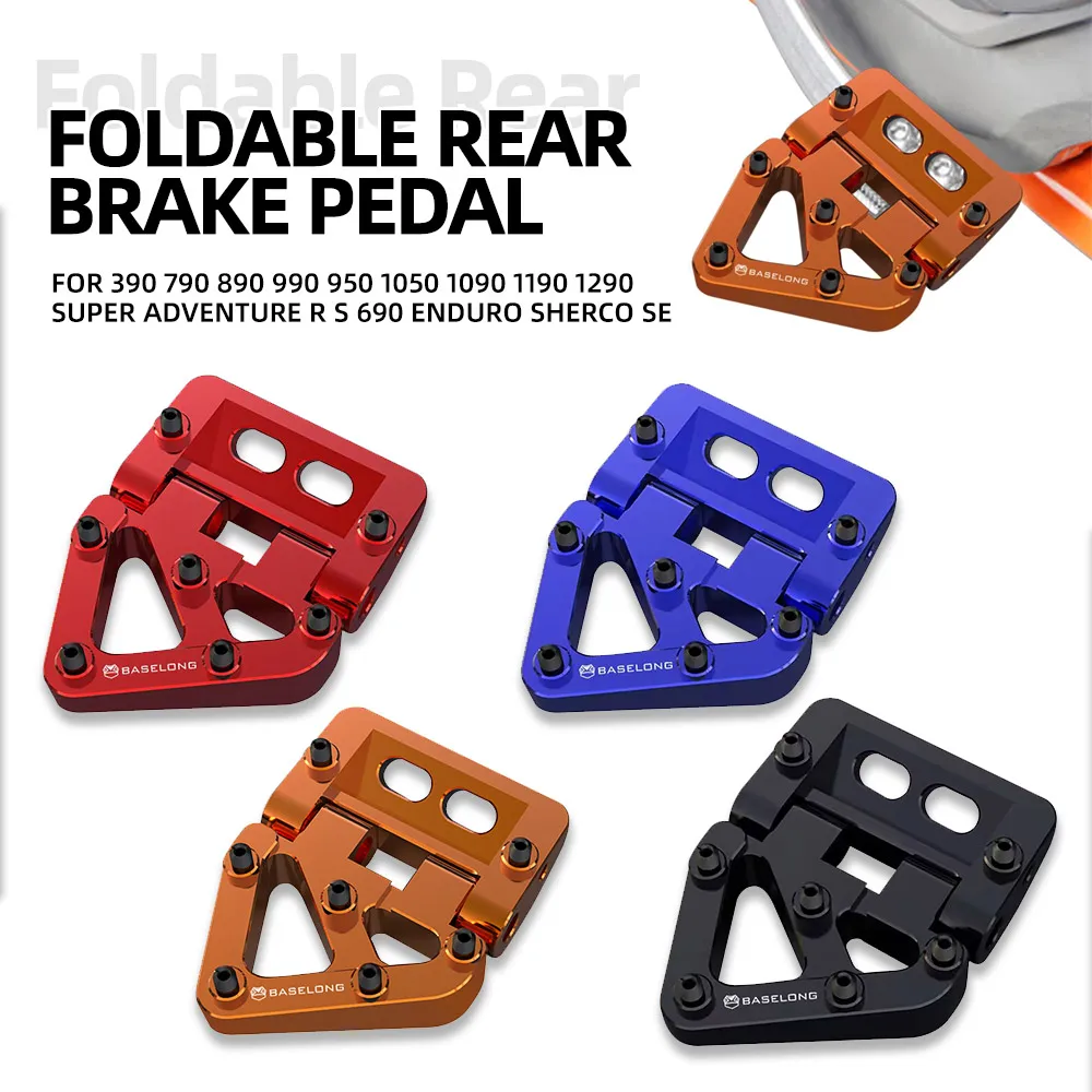 Foldable Rear Brake Pedal Step Tip Plate For 390 790 890 990 950 1050 1090 1190 1290 Super Adventure R S 690 Enduro Sherco SE