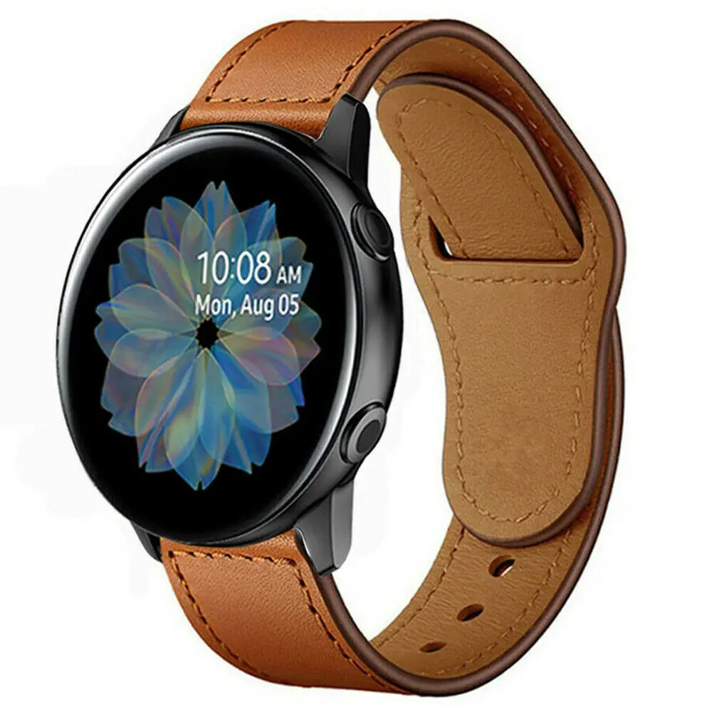 Leather Band For Samsung Galaxy watch Active 2 strap Gear S3 22/20mm bracelet Huawei GT/2/Pro Galaxy 4/Classic/3 45mm/42mm/46mm