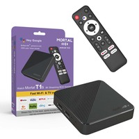 Mortal T1S Android14 Smart TV Box Wifi6 AllwinnerH313 Chip Quad core 1000M Lan Bluetooth 4K video Chromecast Streaming Media