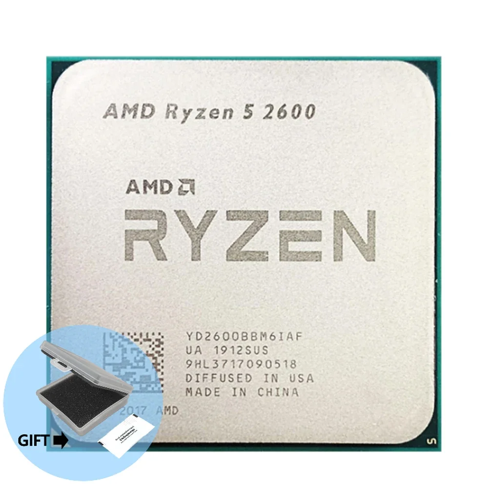 

AMD Ryzen 5 2600 R5 2600 3.4 GHz Six-Core Twelve-Thread 65W CPU Processor YD2600BBM6IAF Socket AM4 4.9 515 Re