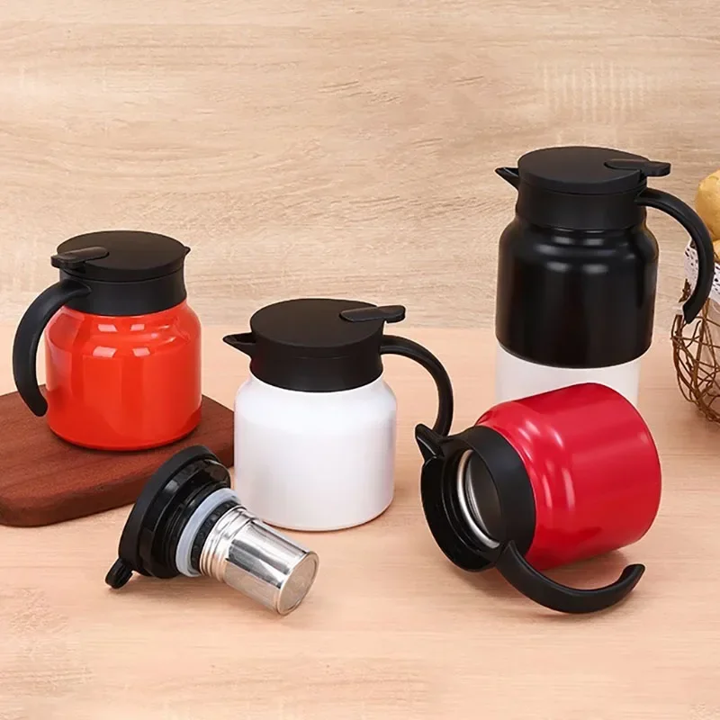 800ml/1000ml Stainless Steel Thermos TeaPot with Tea Strainer Leak-Proof Coffee Tea Kettle Teapots Teaware for Home and Office