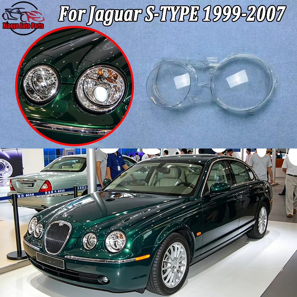 

For Jaguar 1999 2000 2001 2002-2007 S-TYPE Headlight Cover Transparent Headlamp Shell Lens Replace Original Lampshade Plexiglass