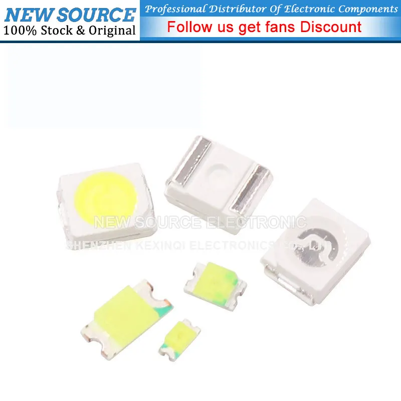 100pcs/lot 0603 0805 1206 3528 5050 5730 SMD LED Red Yellow Green White Blue Orange Light Emitting Diode kit