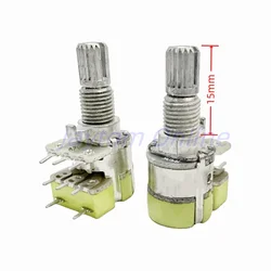 2pcs 12 Type R125G 8 Pins Duplex Potentiometer Stereo Channel With Switch B50K B503 Volume Speaker Power Amplifier Handle 15mm