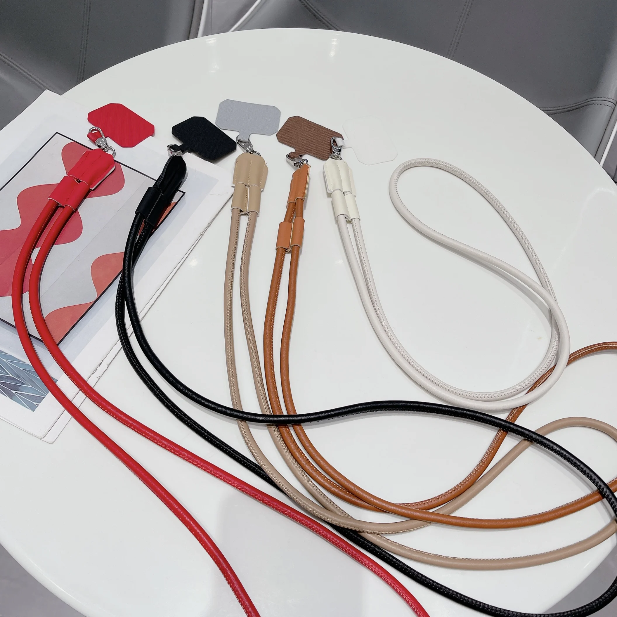 

Universal Crossbody Leather Strap Chain For Smart Mobile Phone Case iPhone 120CM Sports Leather Colorful Nylon Single Cord Rope
