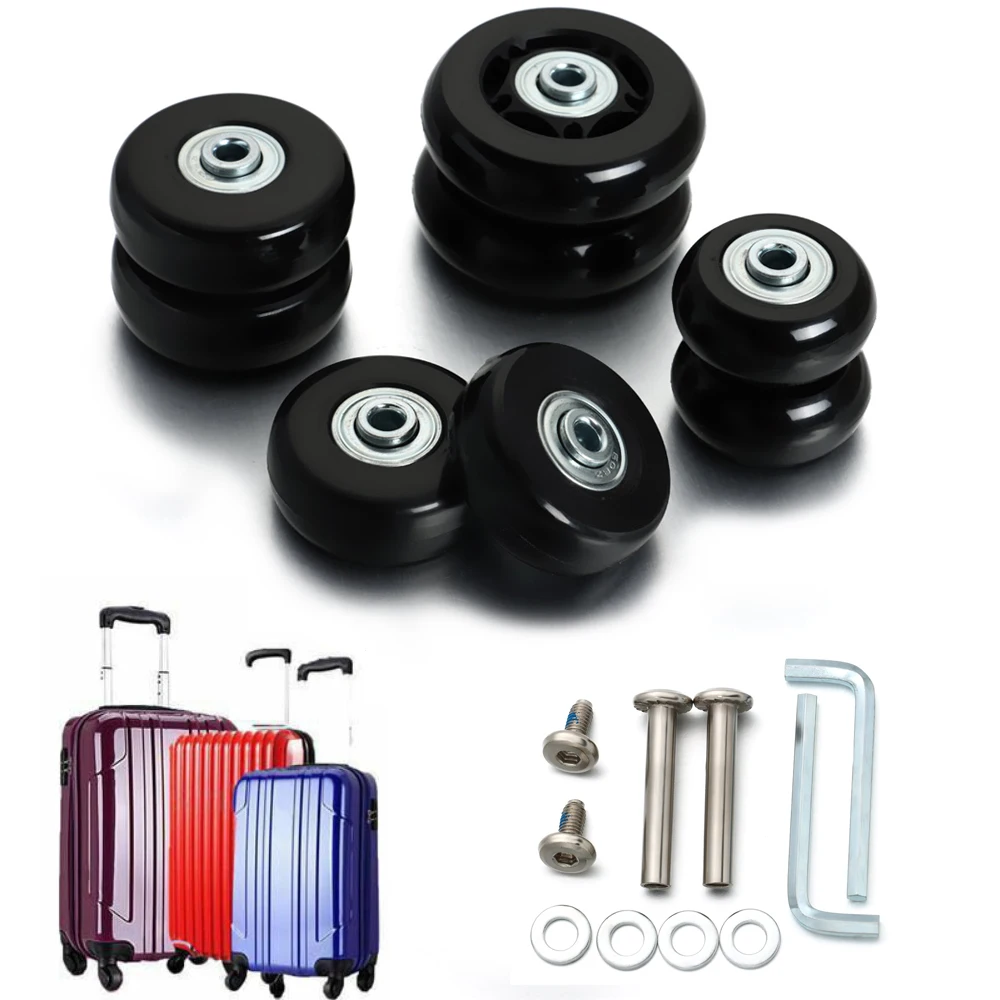 1Set Silent Sliding Travel Luggage Wheels Casters Repair Suitcase Parts Axles Axles Repair Kit Dia.40/45//50/60/70/75/80/90/100