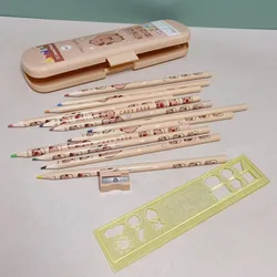 12 Colors Capybara Cartoon Wood Colored Pencils With Ruler Pencil Sharpener Artist Painting Oil Color Pencil Sketch Art Supplies