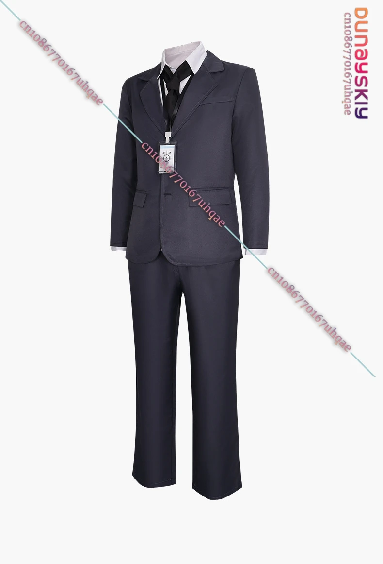 SAIKOU-Cosplay Blue Archive Sensei Grey Teacher Suit Unisex Outfit White Shirt Black Tie IDBadge Academic Style Anime Characte view 3
