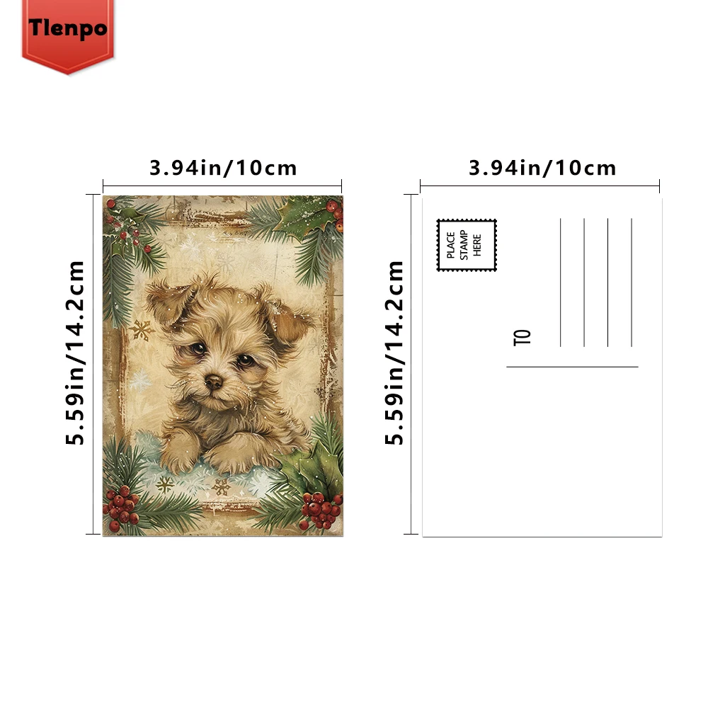 32 Stück Weihnachts-Hundepostkarten, Vintage-Halloween-Lehrer-Geschenk, Weihnachts-Schulbedarf für den Schulanfang, Wanddekorationskarte, Heimdekoration – Detail 6