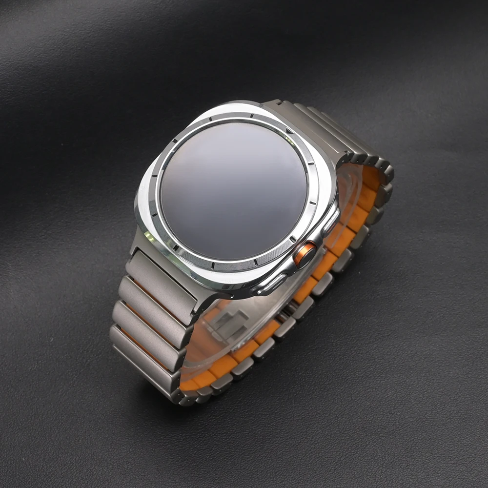 حزام مطاطي من التيتانيوم لساعة سامسونج جالاكسي 8 كلاسيكي 46 ملم 44 ملم 40 ملم سوار معصم فاخر لساعة جالاكسي الترا 2025 47 ملم 2024 #3