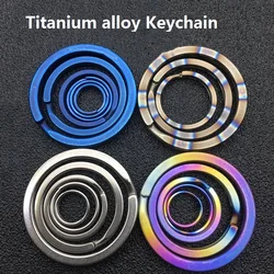 Titanium alloy Keychain TC4 key ring Color titanium EDC pure titanium key ring Mini multi specification ring