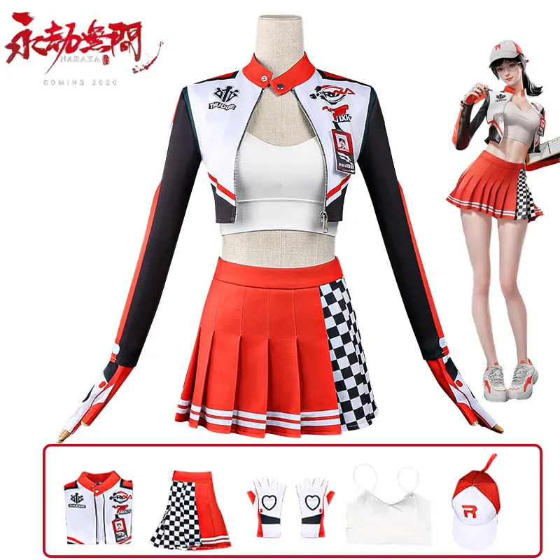 

Game Naraka: Bladepoint Kurimi Cosplay Costume Motorcycle Jacket Hat Outfit Naraka Cosplay Halloween Role Play Uniform for Women