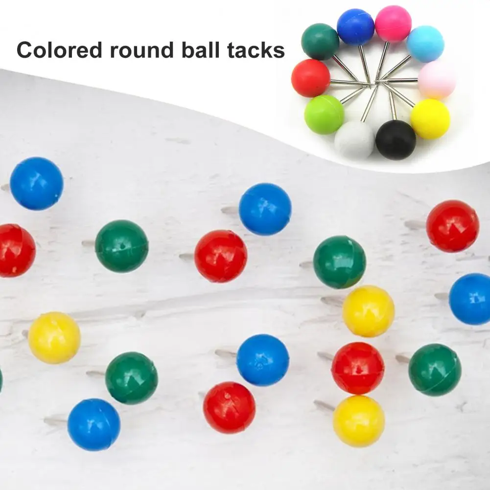 100Pcs Map Sales Marker Pins, Plastic Round Head With Stainless Steel Dots, Multi Color Sales Suitable For Soft Wood Boards (var