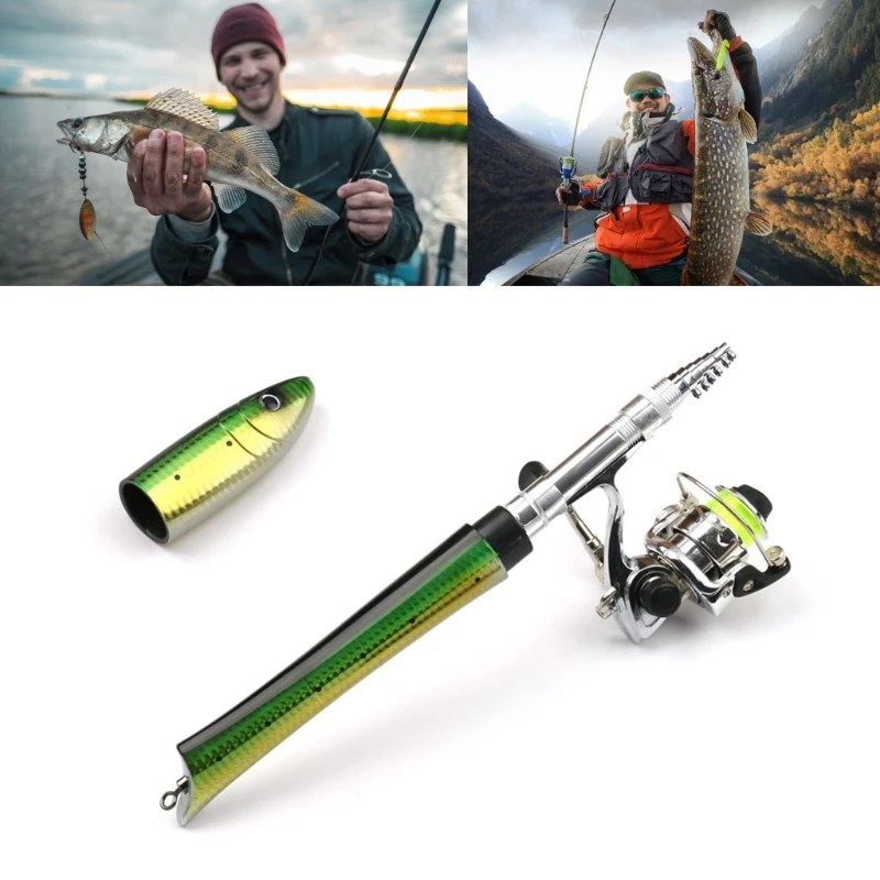 

Portables Mini Pen Fishings Rod Spinnings Reel Castings Fishings Poles Telescopic Fish Shaped Fishings Rod 24BD