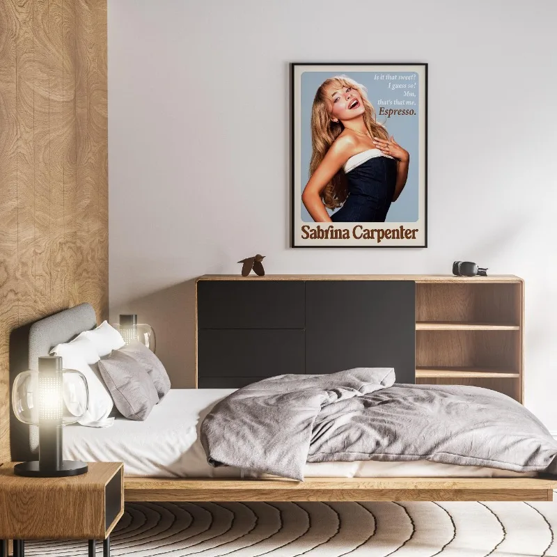 Singer Sabrina Carpenter Popular Music Poster Short N Sweet Album Vintage Canvas Art Picture Wall Fans Gift Living Home Decor