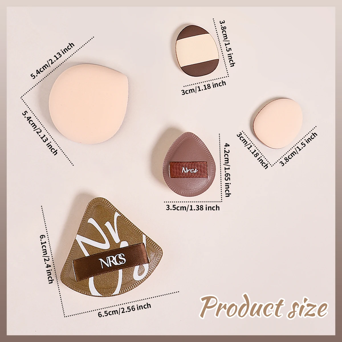 5 قطع بدلة منتفخة، رطبة وجافة، مادة ناعمة، مكياج سريع يومي، مكياج مناسب للمبتدئين، سهل الحمل.