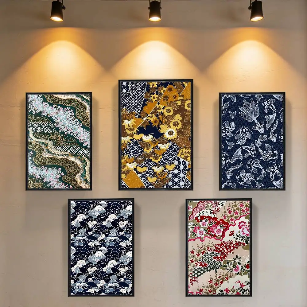 

Art Wagara Yuzen-zome Poster HD Art Sticky Wall Waterproof Home Living Room Bedroom Bar Aesthetic Decoration