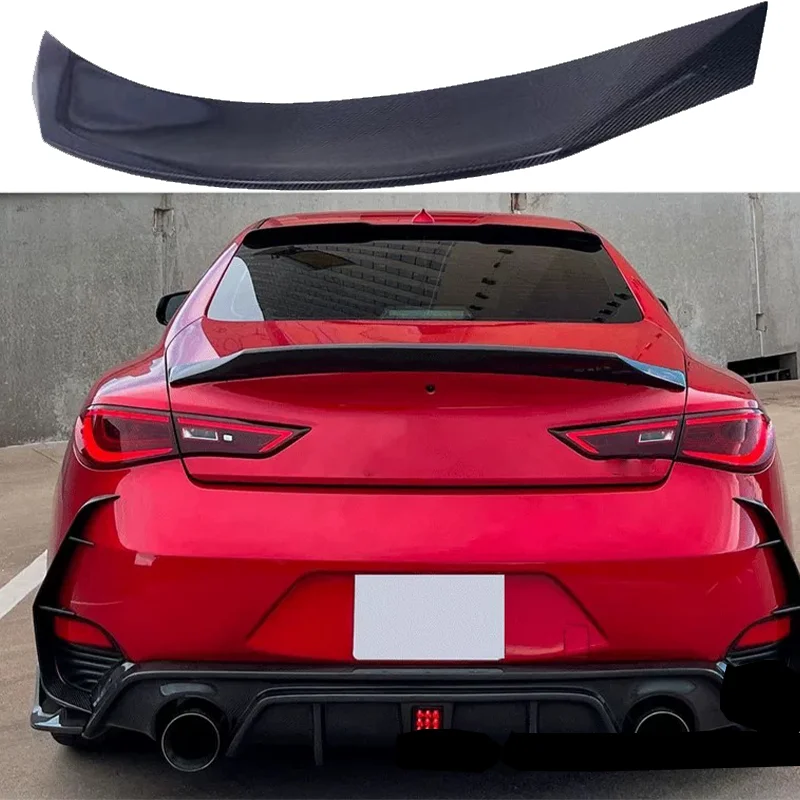 

Suitable for Infiniti Q60 Q60S AR type carbon fiber rear spoiler luggage wing 2015-2022 carbon fiber FRP primer