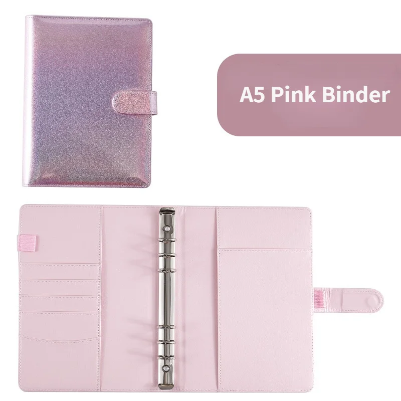 

Colorful Laser Binder Shell Magnetic Buckle A5 Notebook Binder 2022 New Notepad Diary Without Inner Core Stationery Supplies