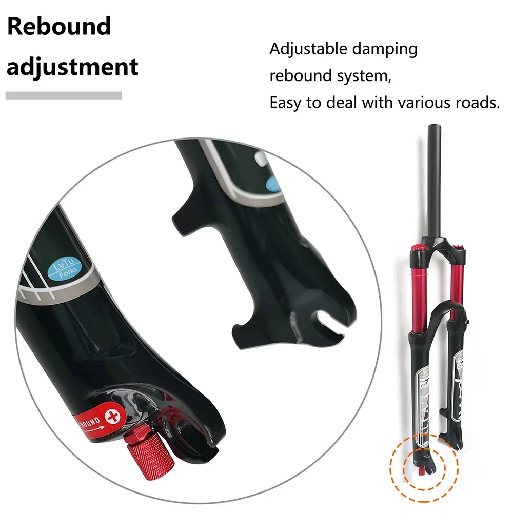 Air Mountain Bike MTB Fork, 26, 27.5, 29 Inch, 140mm Travel, 1-1/8 \