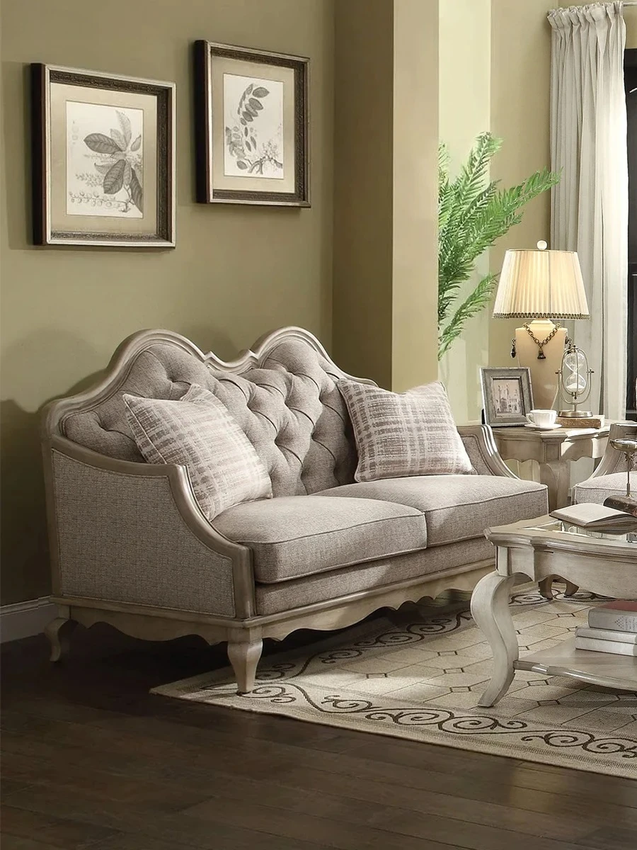 Solid Wood Sofa Single and Three-Seater Sofa Small Apartment Living Room Sofa Set